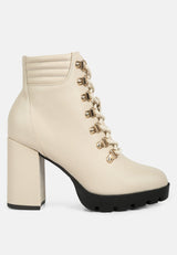 Hamiltons Lace Up Block Heel Boots from London Rag International