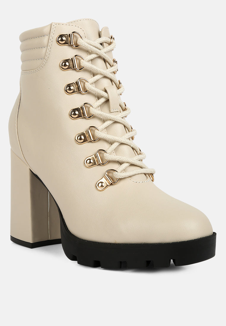 Hamiltons Lace Up Block Heel Boots from London Rag International