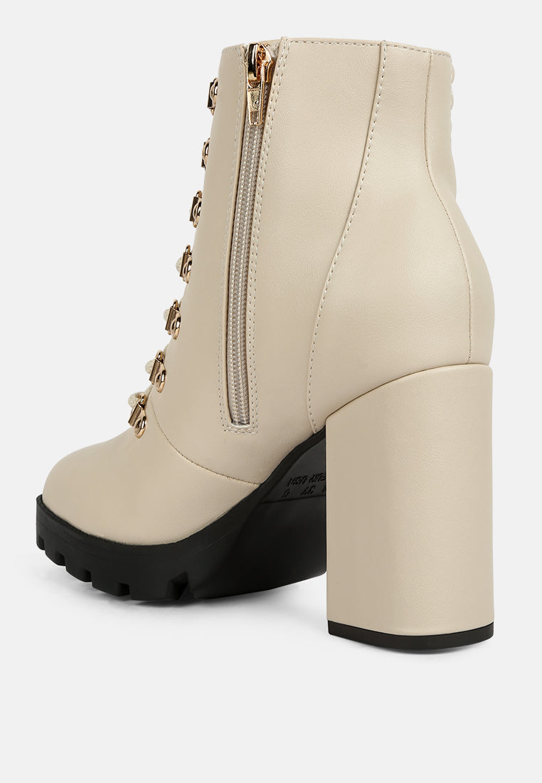 Hamiltons Lace Up Block Heel Boots from London Rag International