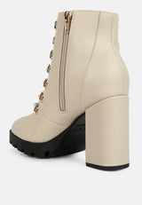 Hamiltons Lace Up Block Heel Boots from London Rag International