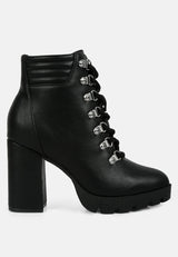 Hamiltons Lace Up Block Heel Boots from London Rag International