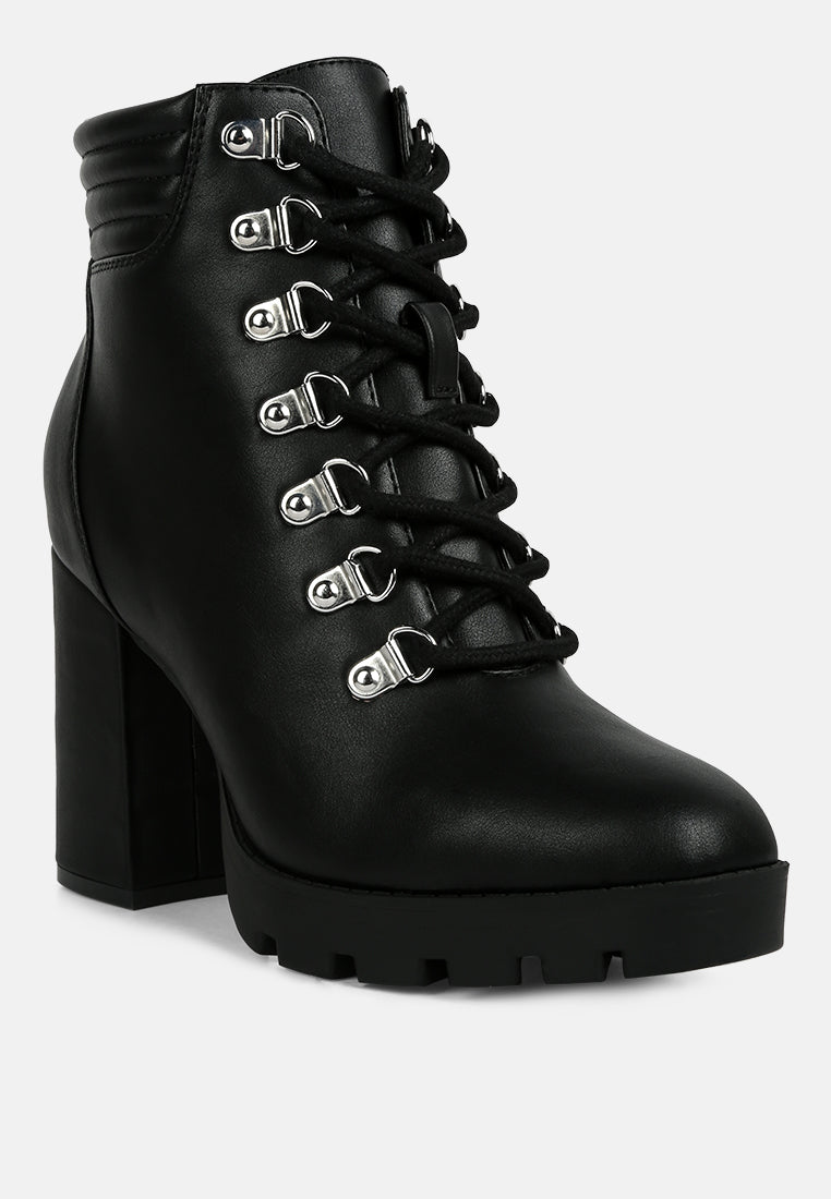 Hamiltons Lace Up Block Heel Boots from London Rag International