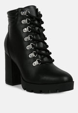 Hamiltons Lace Up Block Heel Boots from London Rag International