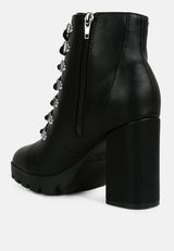 Hamiltons Lace Up Block Heel Boots from London Rag International