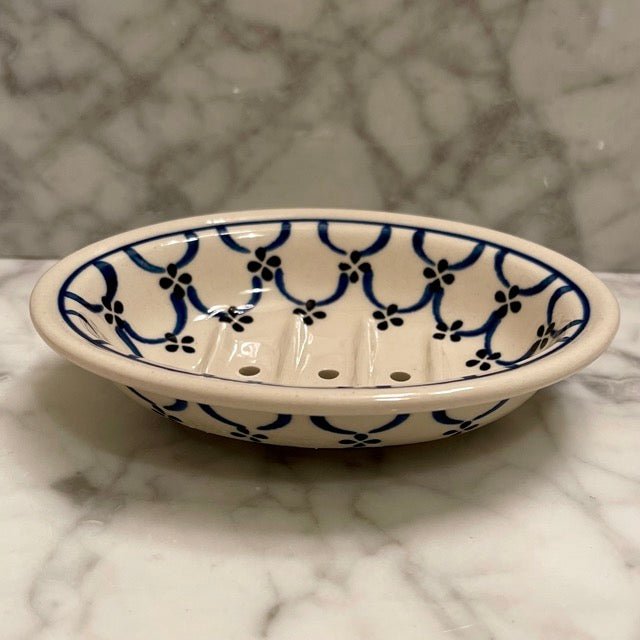 Hand-painted Polish Floral Ceramic Soap Dish - Light Floral from The Celtic Farm