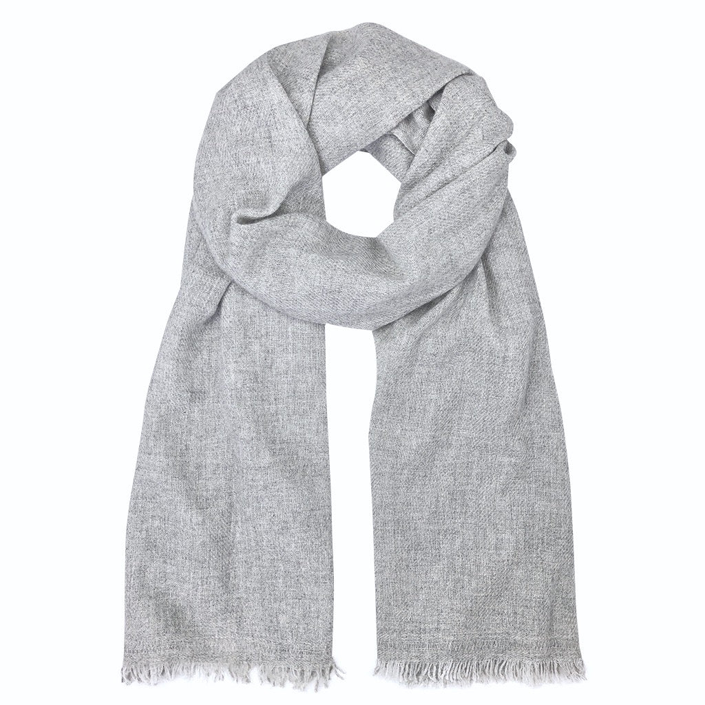 Heathered Gray Handloom Cashmere Scarf from SLATE + SALT