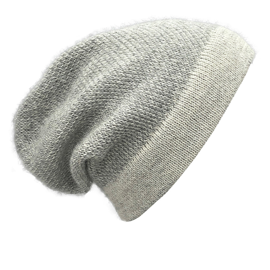 Gray Interwoven Alpaca Beanie from SLATE + SALT