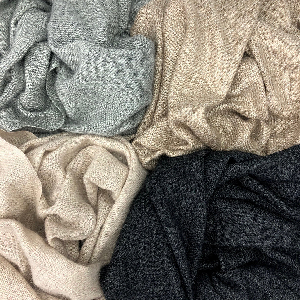 Black Handloom  Cashmere Scarf from SLATE + SALT