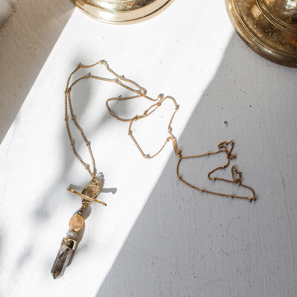 Labradorite Lariat Necklace from SLATE + SALT