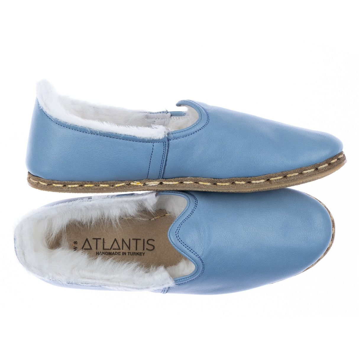 Men's Sky Blue Shearlings from Atlantis Handmade Shoes