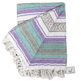 Seafoam Green & Pastel Purple Mexican Falsa Blanket from West Path
