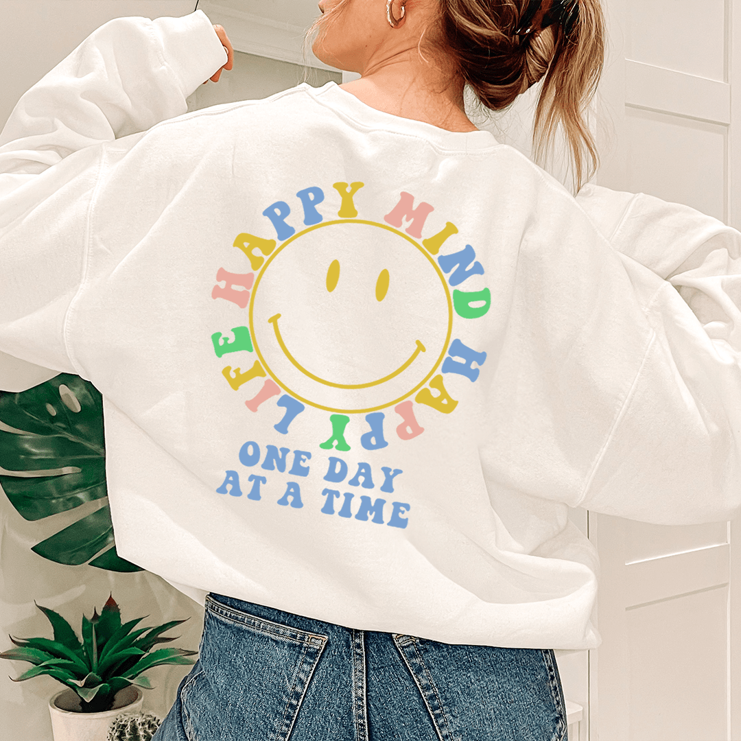 Happy Mind Happy Life Sweatshirt From Peachy Sunday