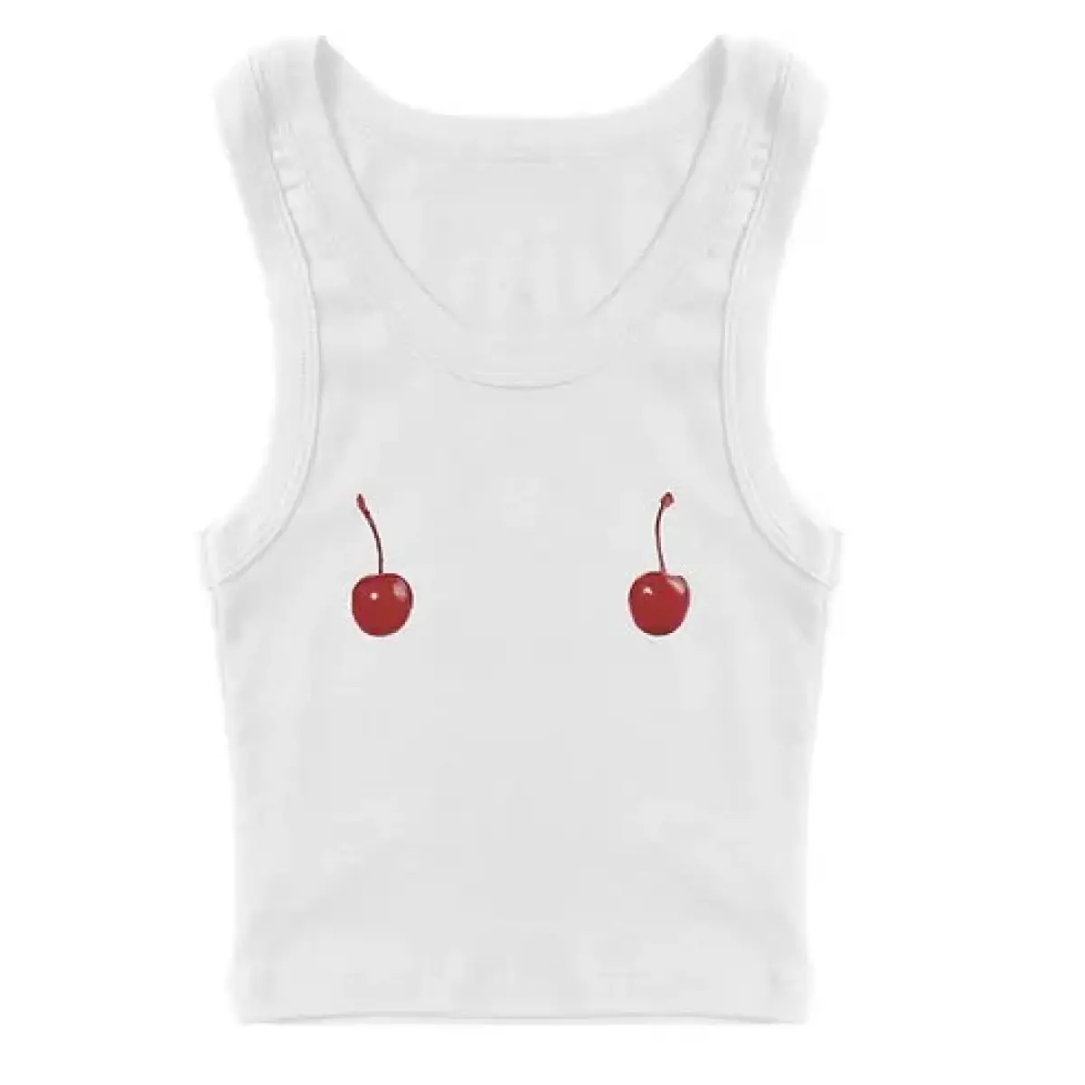 Harajuku Cherry Tee - Sleeveless Streetwear Crop From Kawaii Stop