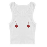 Harajuku Cherry Tee - Sleeveless Streetwear Crop From Kawaii Stop