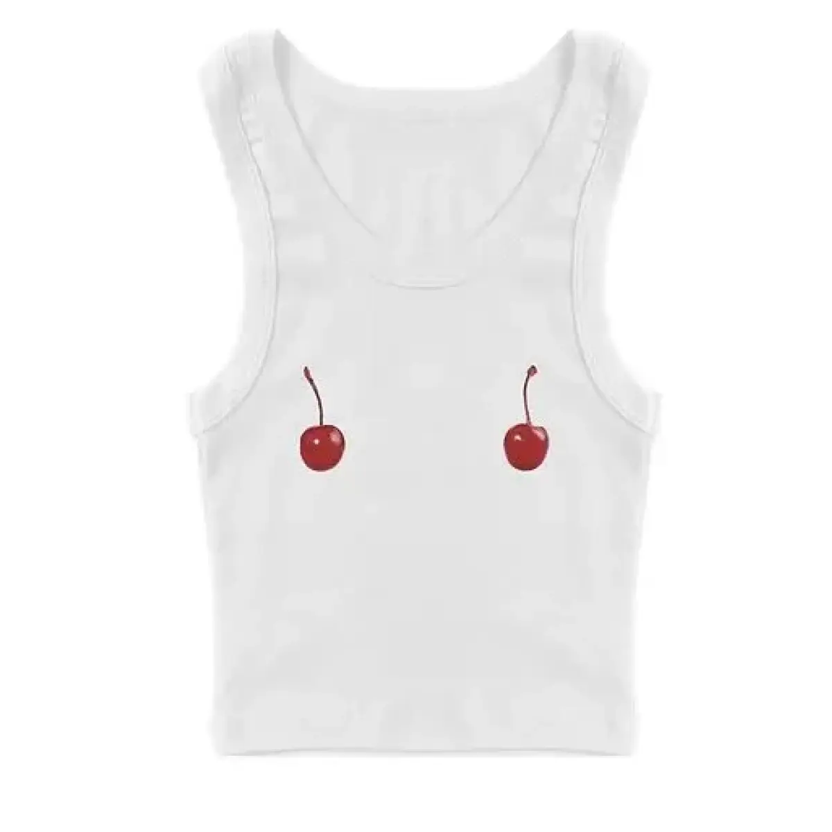 Harajuku Cherry Tee - Sleeveless Streetwear Crop From Kawaii Stop