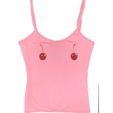 Harajuku Cherry Tee - Sleeveless Streetwear Crop From Kawaii Stop