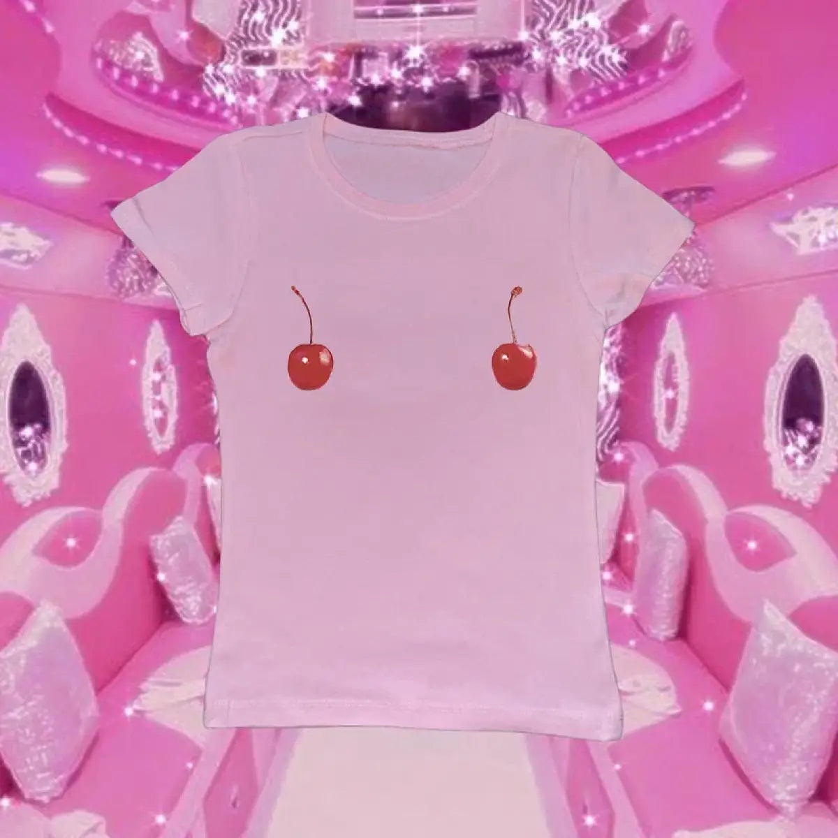Harajuku Cherry Tee - Sleeveless Streetwear Crop From Kawaii Stop