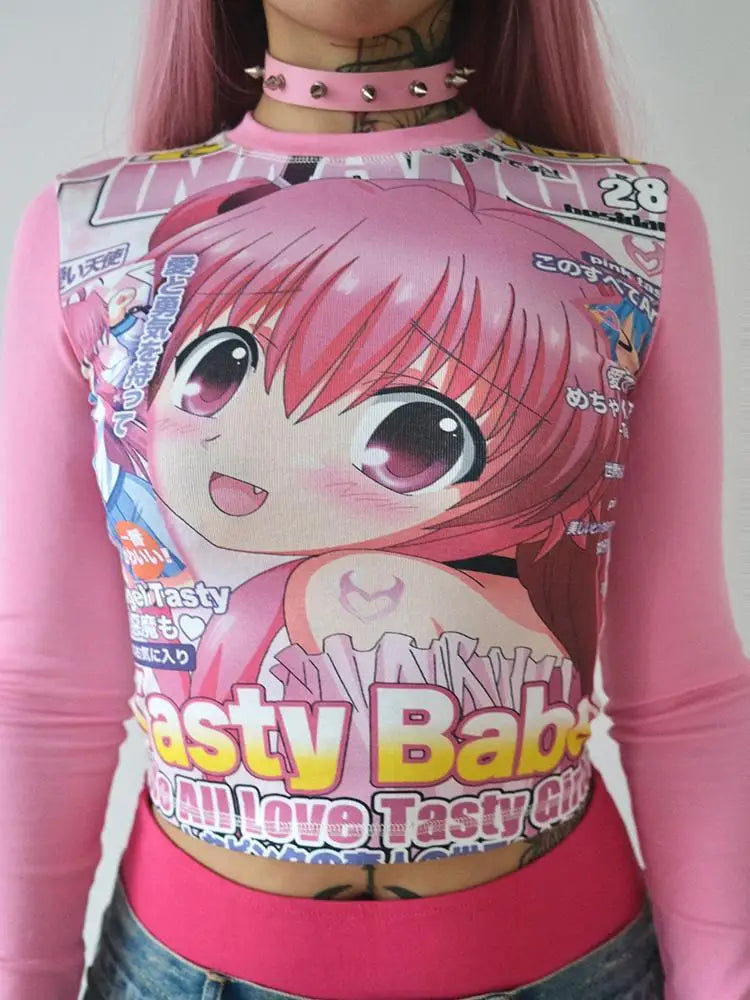 Harajuku Kawaii Anime Graphic Tee From Kawaii Stop