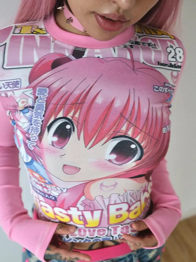 Harajuku Kawaii Anime Graphic Tee From Kawaii Stop