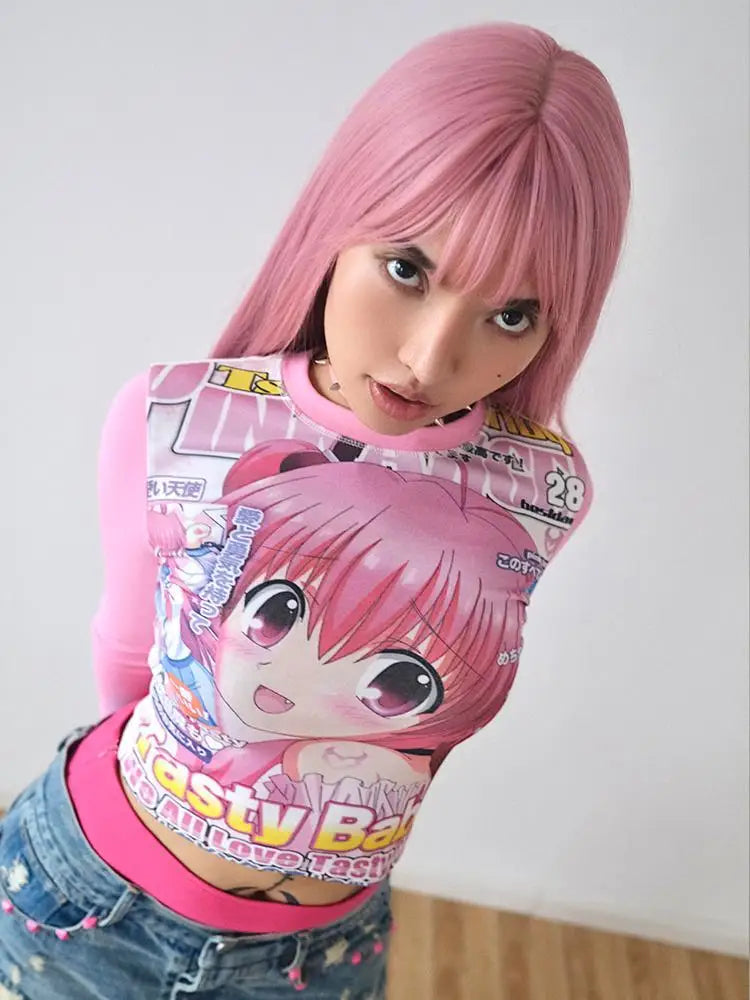 Harajuku Kawaii Anime Graphic Tee From Kawaii Stop