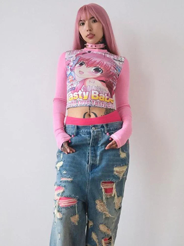Harajuku Kawaii Anime Graphic Tee From Kawaii Stop