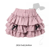 Harajuku Kawaii Lolita Mini Skirt – High Waist Ruffle Cake Layer from Kawaii Stop
