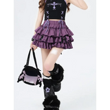 Harajuku Kawaii Lolita Mini Skirt – High Waist Ruffle Cake Layer from Kawaii Stop