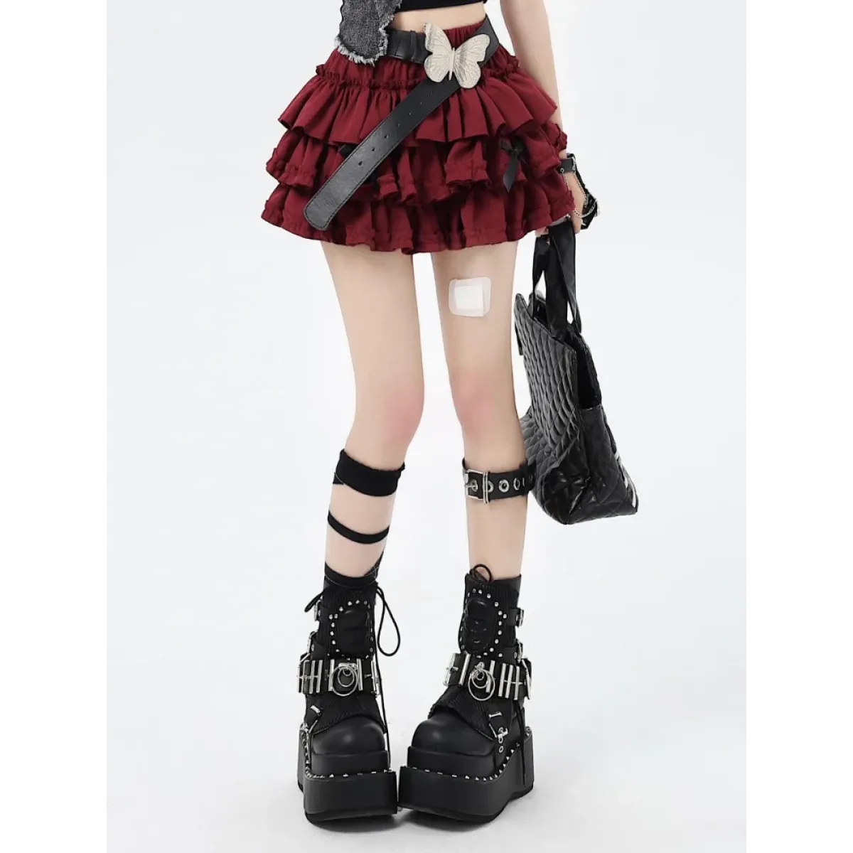 Harajuku Kawaii Lolita Mini Skirt – High Waist Ruffle Cake Layer from Kawaii Stop