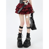 Harajuku Kawaii Lolita Mini Skirt – High Waist Ruffle Cake Layer from Kawaii Stop