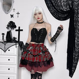 Harajuku Plaid Pleated Skirt - Y2K Mini Cake Skirt from Kawaii Stop