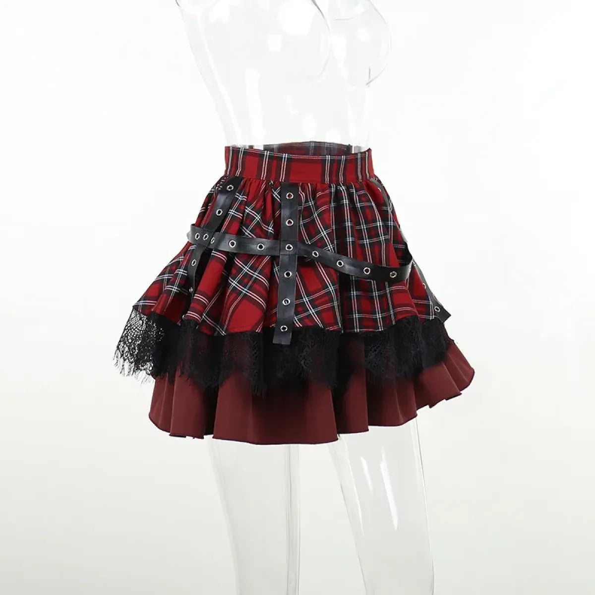 Harajuku Plaid Pleated Skirt - Y2K Mini Cake Skirt from Kawaii Stop