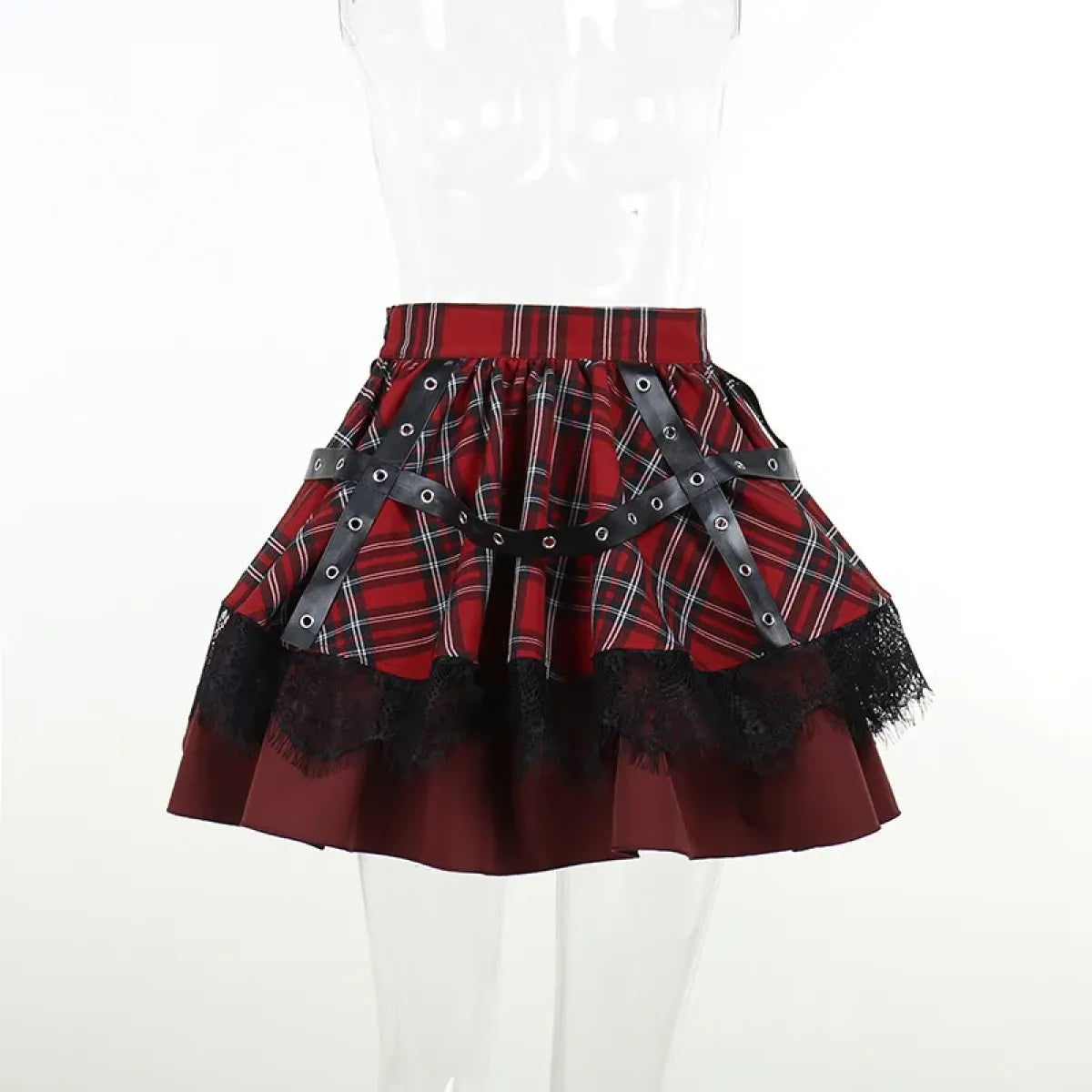 Harajuku Plaid Pleated Skirt - Y2K Mini Cake Skirt from Kawaii Stop