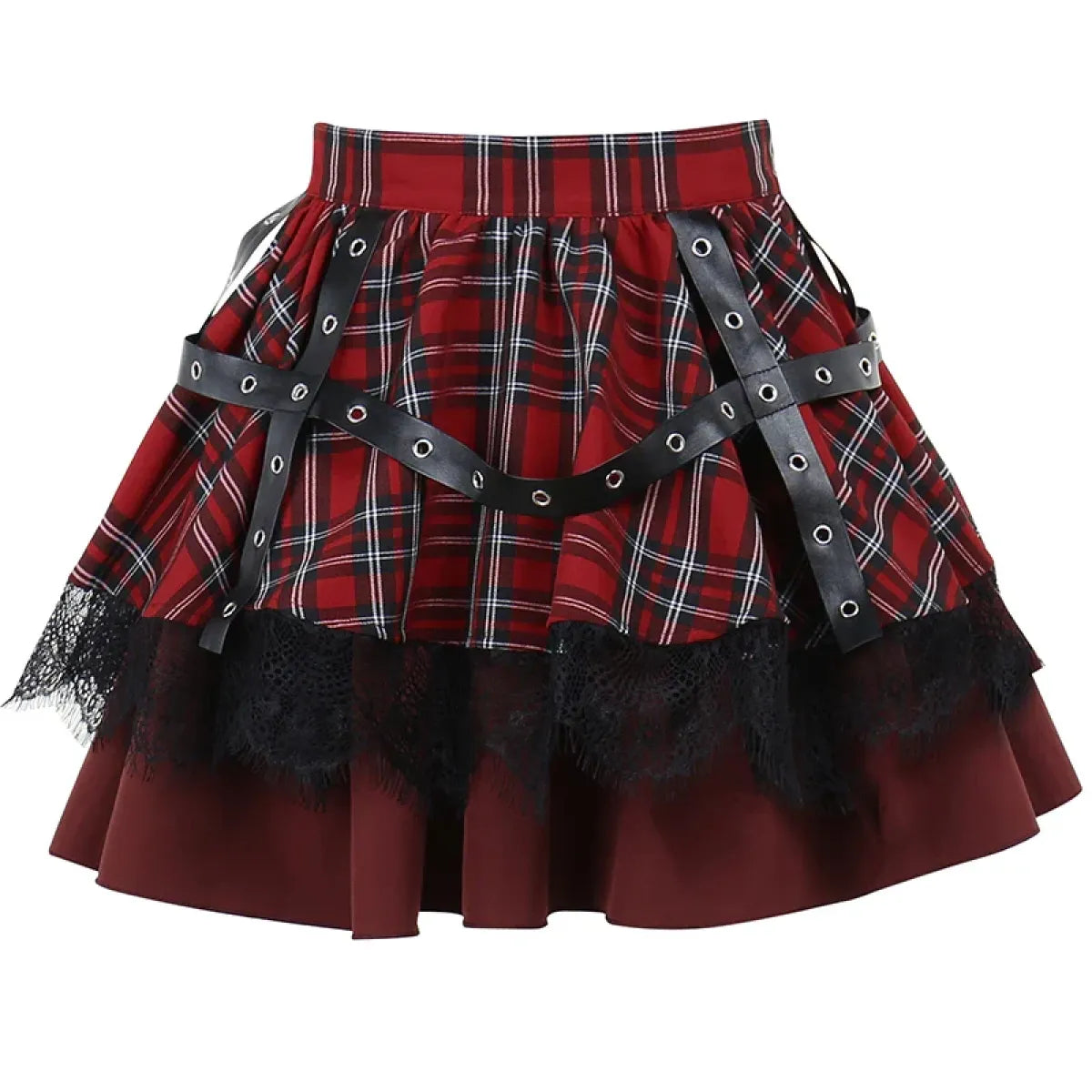 Harajuku Plaid Pleated Skirt - Y2K Mini Cake Skirt from Kawaii Stop