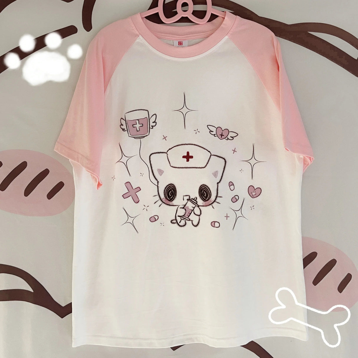 Kawaii Nurse Bear Oversized Tee – Harajuku Y2K Pastel Shirt From Kawaii Stop