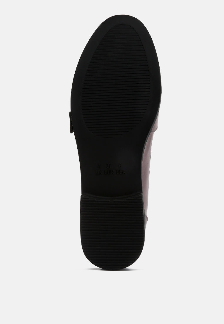 Haruka Metallic Faux Leather Loafers from London Rag International