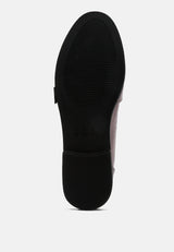 Haruka Metallic Faux Leather Loafers from London Rag International
