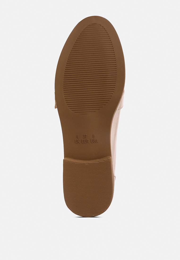 Haruka Metallic Faux Leather Loafers from London Rag International