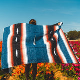 Harvest Moon Diamond Baja Blanket - Blue From West Path