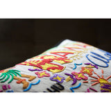 Hawaii Hand-Embroidered Pillow from Quirks!