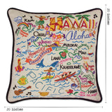 Hawaii Hand-Embroidered Pillow from Quirks!