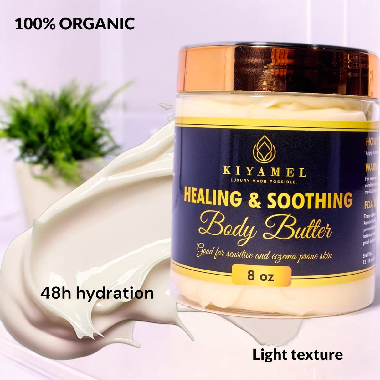 Healing & Soothing Body Butter | Pure, Gentle, 24-Hour Hydration for Sensitive Skin From Kiyamel