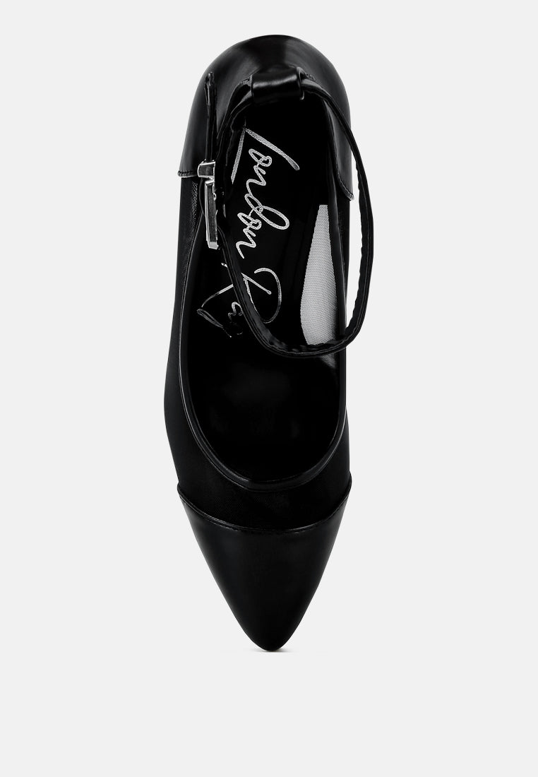 Hearst Pointy Toe Ankle Strap Pumps from London Rag International