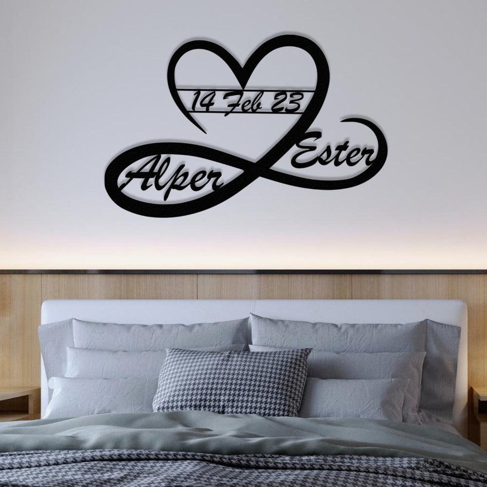 Custom Heart and Infinity Metal Wall Art from VITAHOME DESIGN LLC