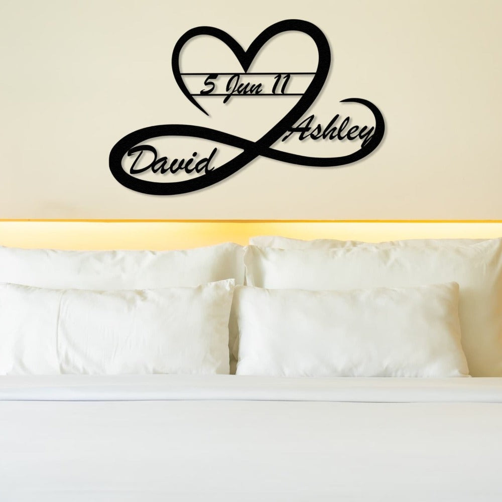 Custom Heart and Infinity Metal Wall Art from VITAHOME DESIGN LLC