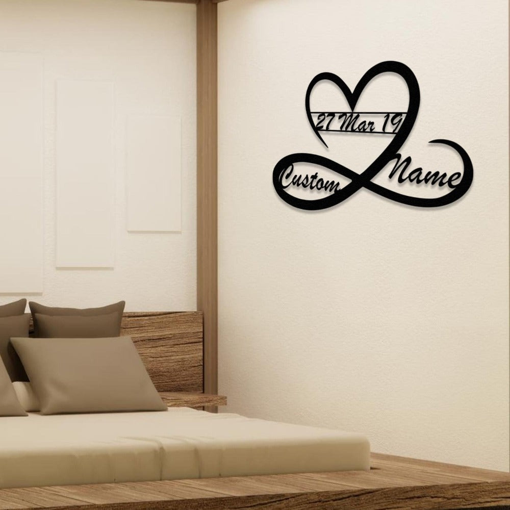 Custom Heart and Infinity Metal Wall Art from VITAHOME DESIGN LLC