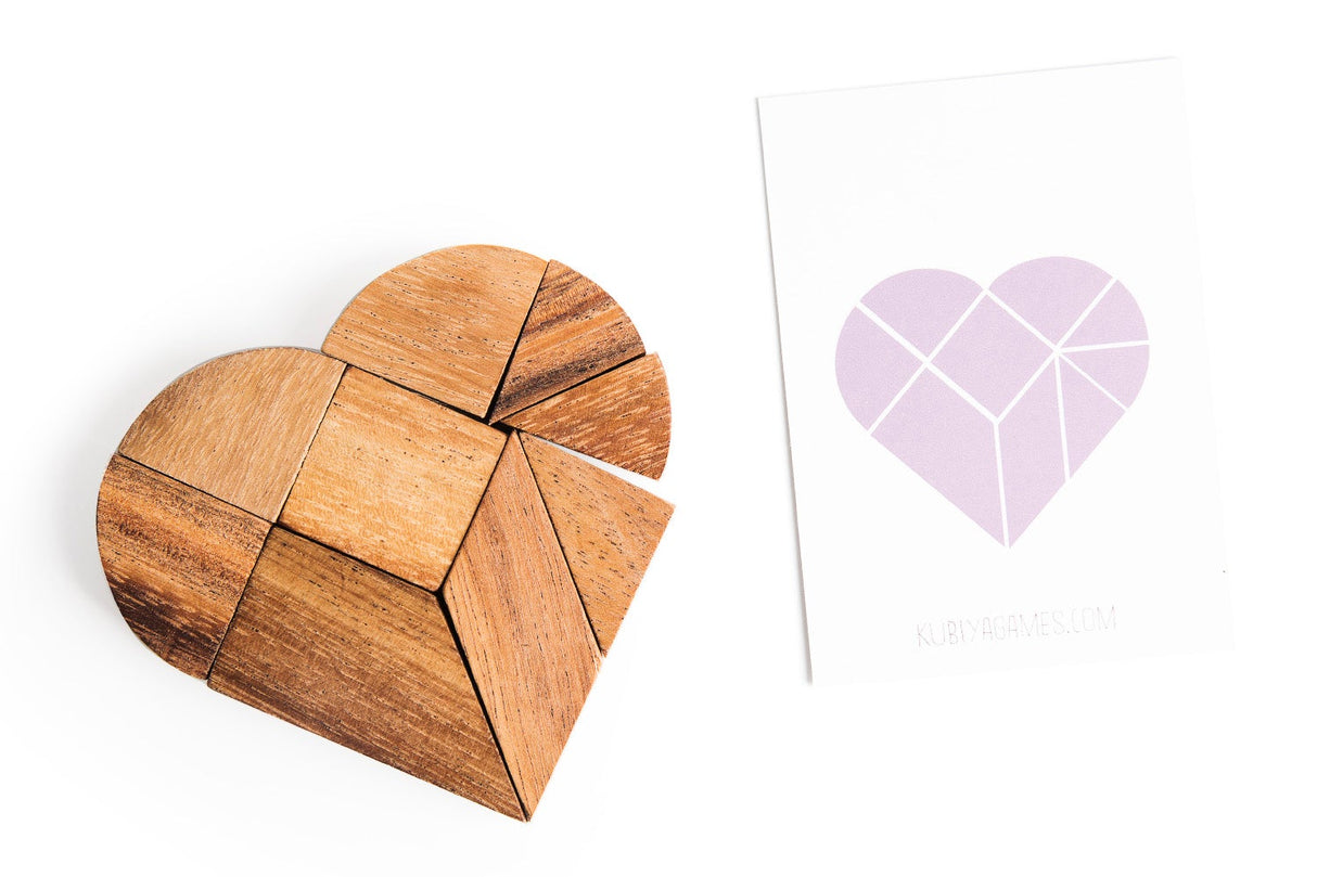 Heart Tangram - two sets with 57 challenge cards from Kubiya Games