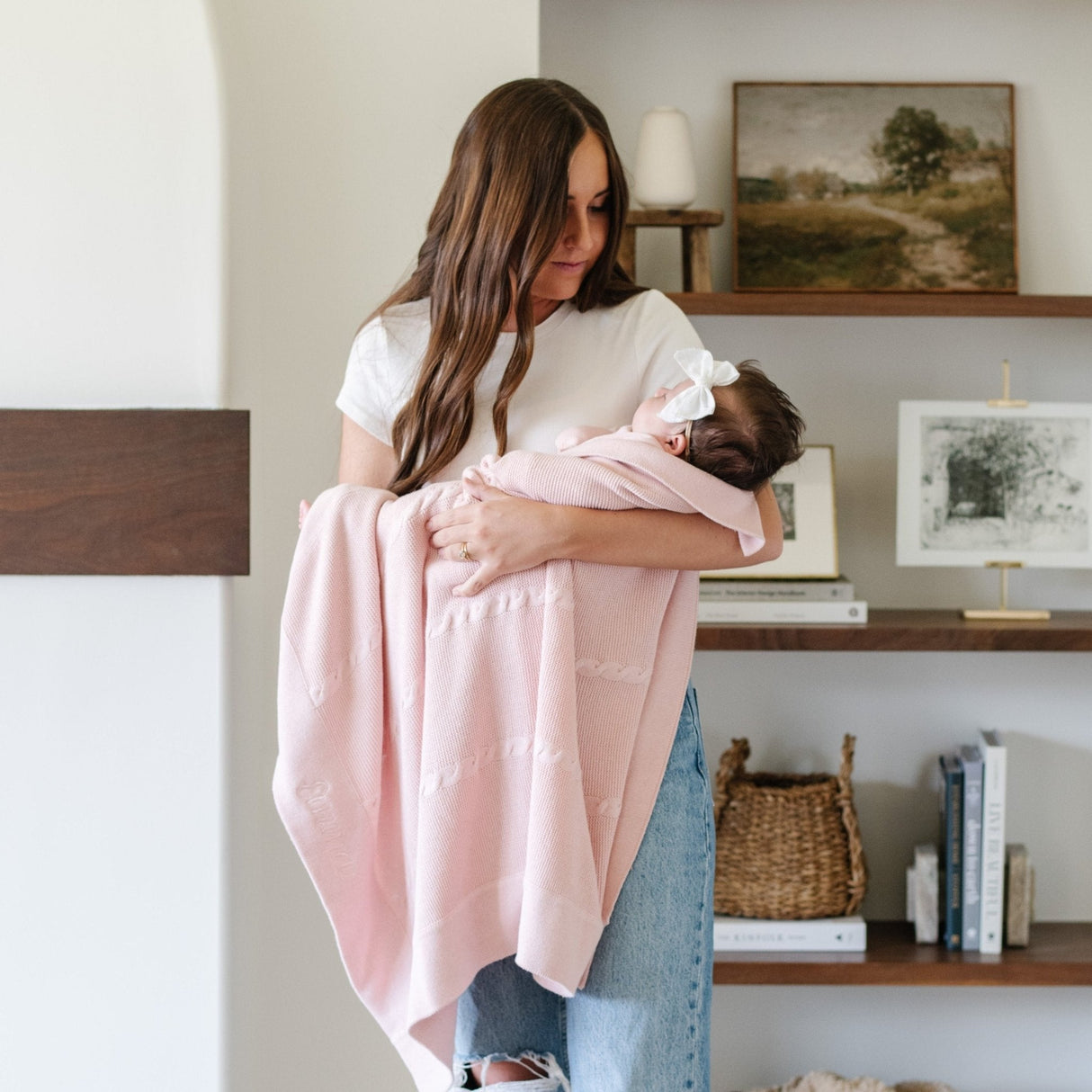 HEIRLOOM COTTON KNIT RECEIVING BLANKETS From Saranoni