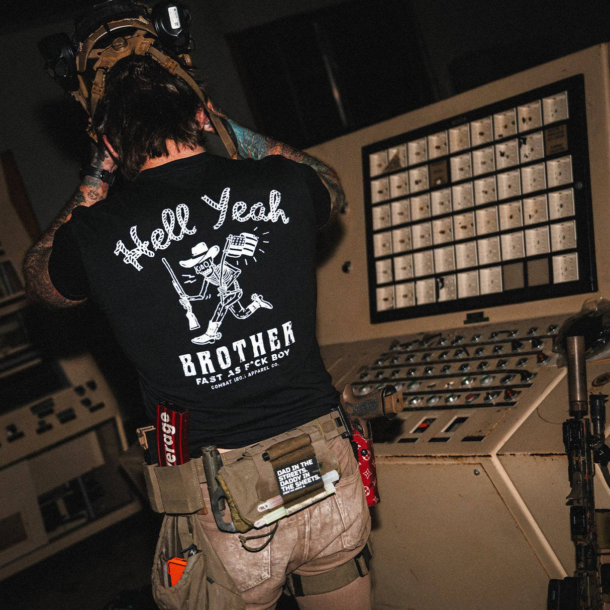 Hell Yeah Brother Cowboy Men's T-Shirt From Combat Iron Apparel