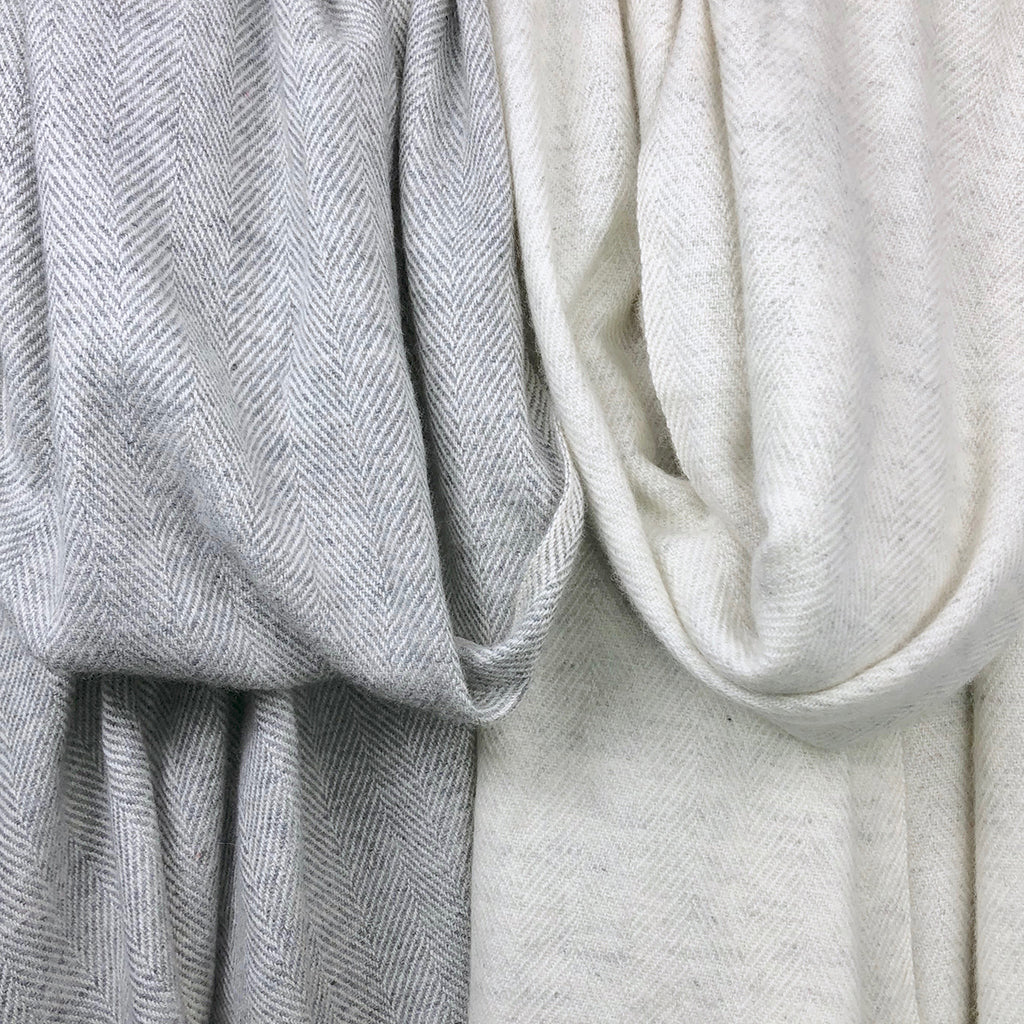 Gray Herringbone Cashmere Scarf from SLATE + SALT