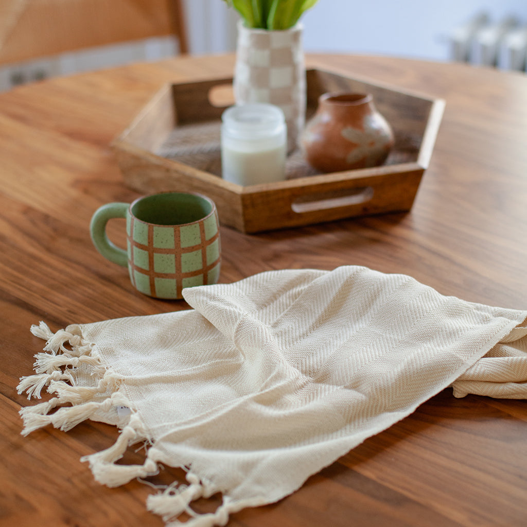 Herringbone Turkish Hand Towel from SLATE + SALT